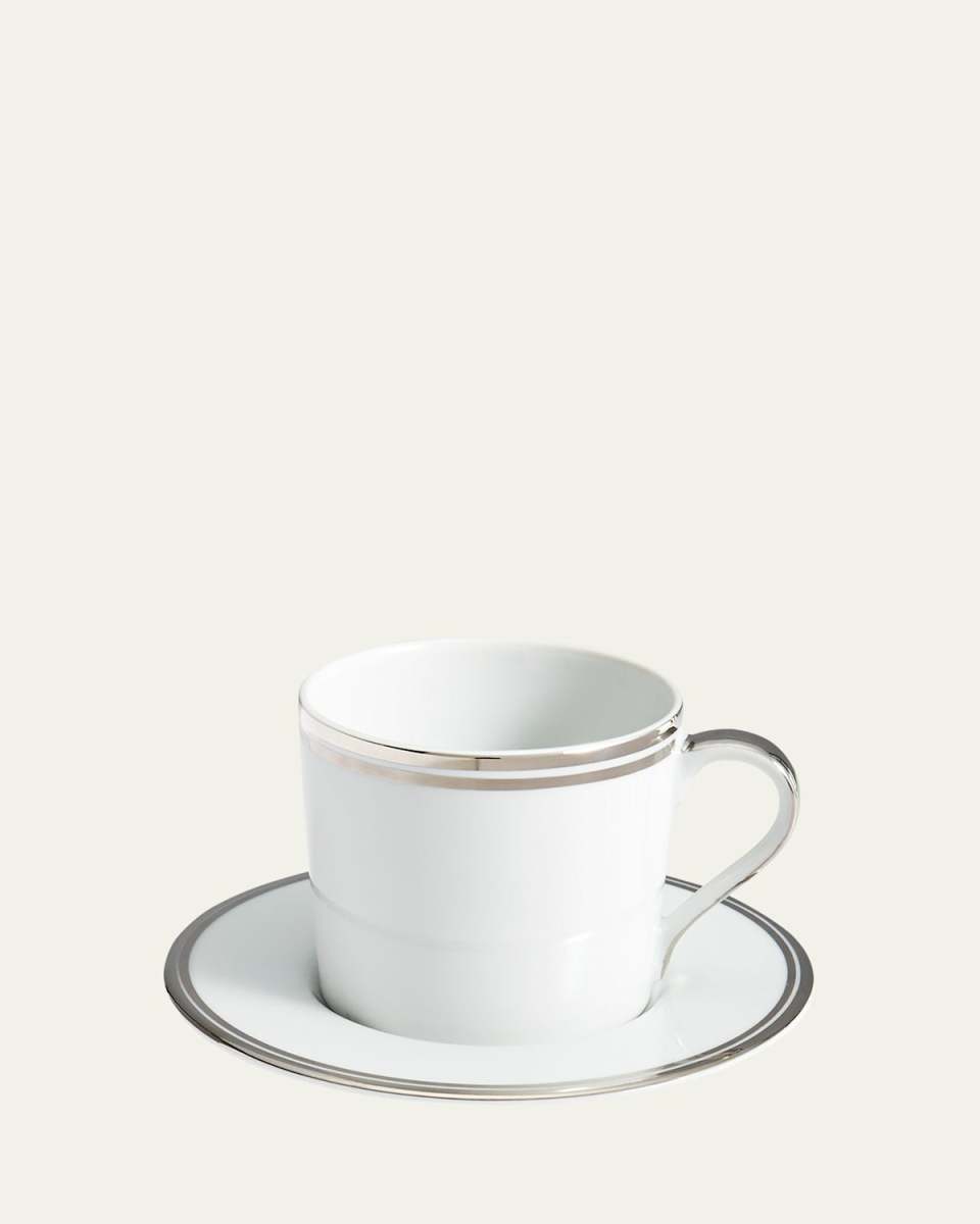 Wilshire Tea Cup and Saucer, Platinum